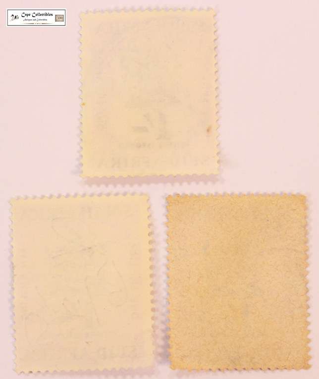South Africa Union 3 x 1 Shilling Duty Revenue Stamps