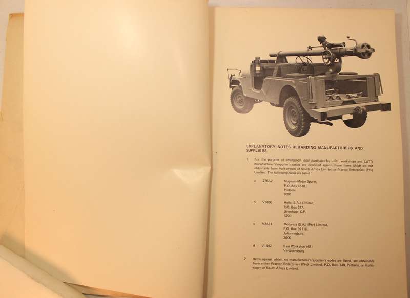 SA Army Illustrated Parts Catalogue Jeep, CJ6, 6 Cylinder Softcover Book