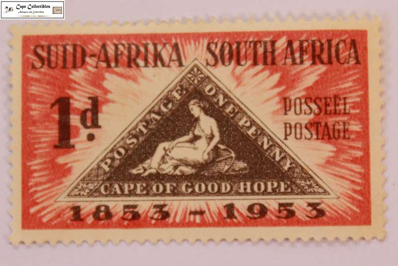 South Africa 1D Penny 1953 Cape Triangle 1853-1953 Stamp (Scott 193)