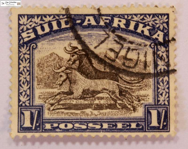 South Africa 1 Shilling 1952 Wildebeest Stamp English (Scott 62)