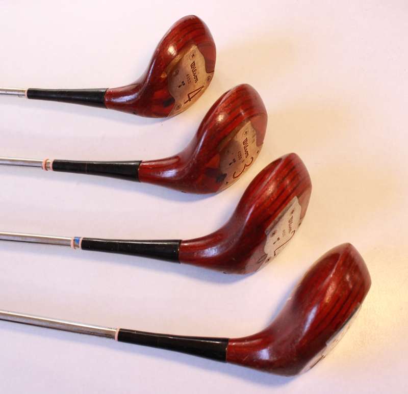 Vintage Set Of Sam Snead Blue Ridge # 4250 Wood Drivers 1 to 4 Made by Wilson Men's RH
