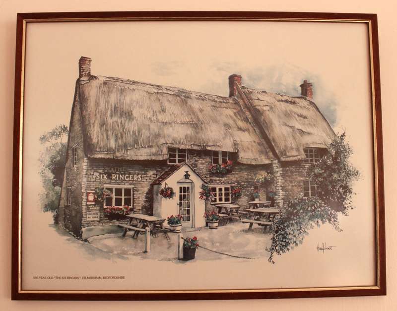 500 Year Old "The Six Ringers", Felmersham, Bedfordshire Reproduction Print by Ted Hoefsloot Framed