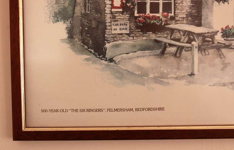 500 Year Old "The Six Ringers", Felmersham, Bedfordshire Reproduction Print by Ted Hoefsloot Framed