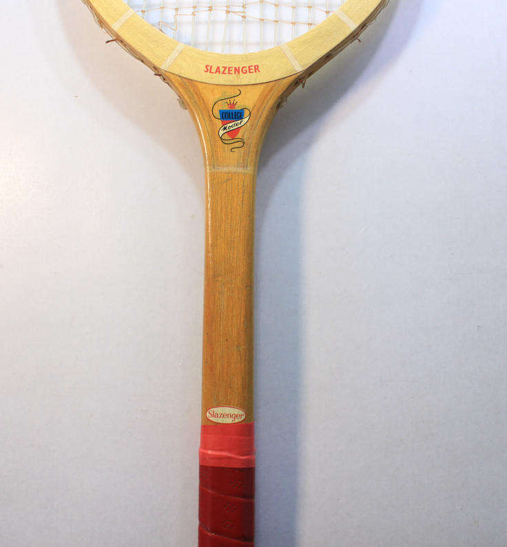 Vintage Slazenger College Model Wood Frame Tennis Racquet