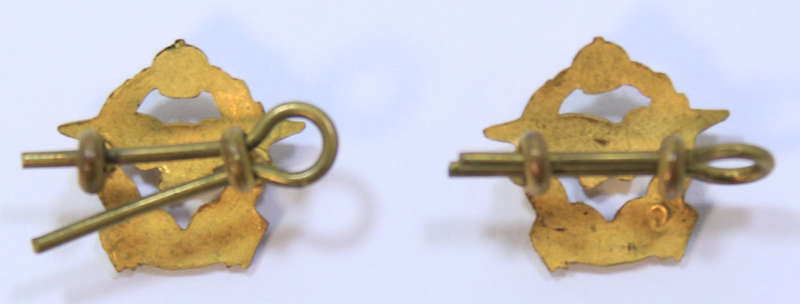 WW2 South African Air Force Pilots Small Gilt Brass Lapel Badges SAAF SALM