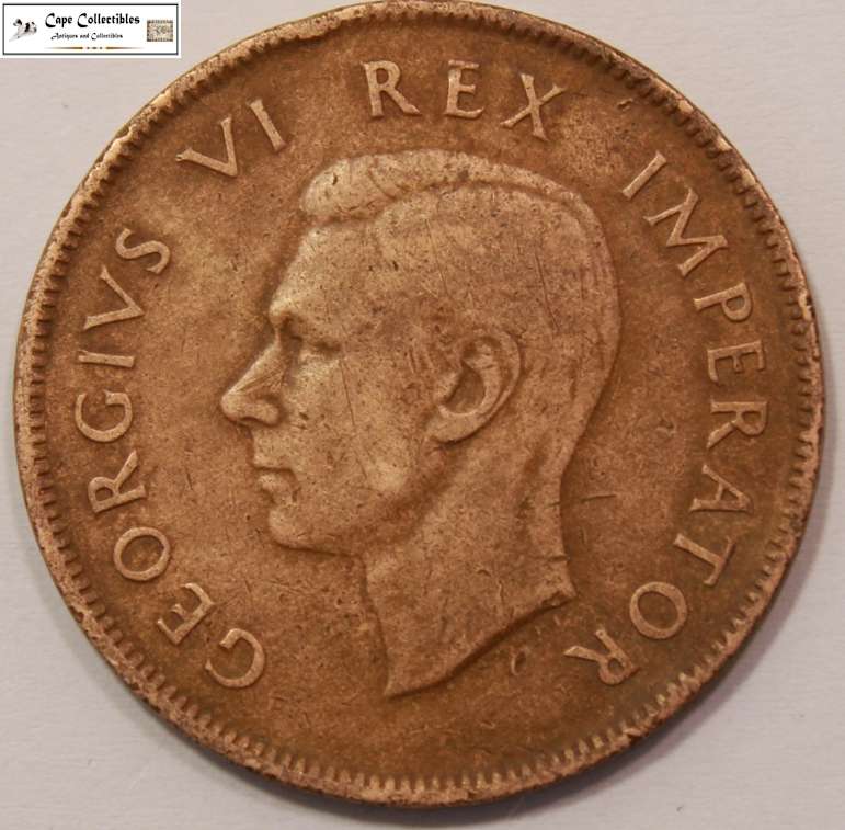 South Africa 1 Penny Coin 1937 Circulated