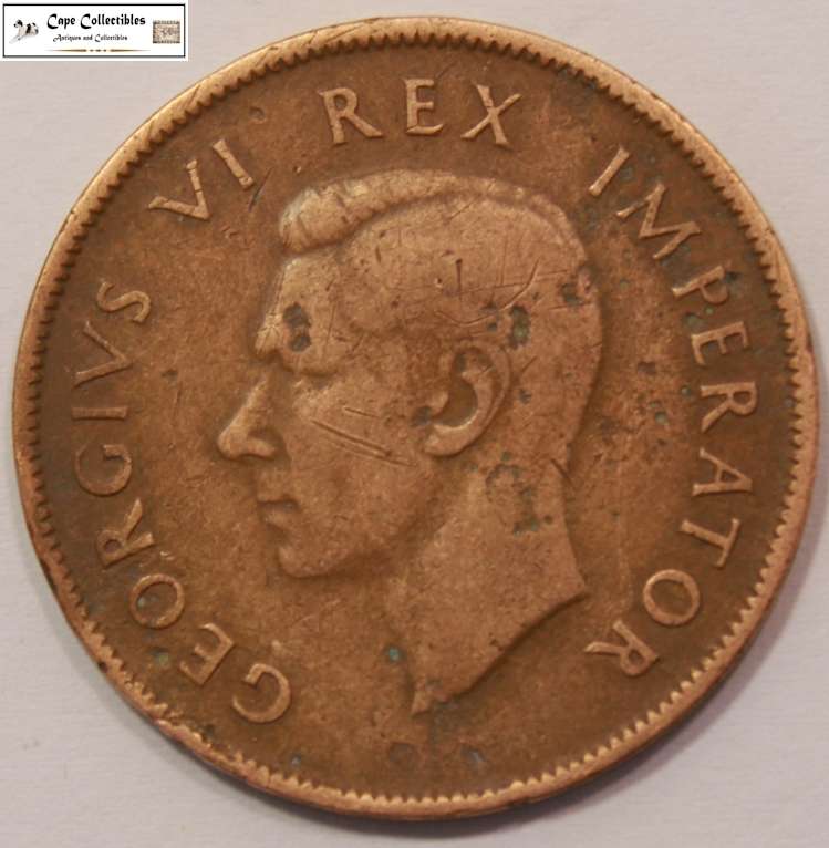 South Africa 1 Penny Coin 1941 Circulated