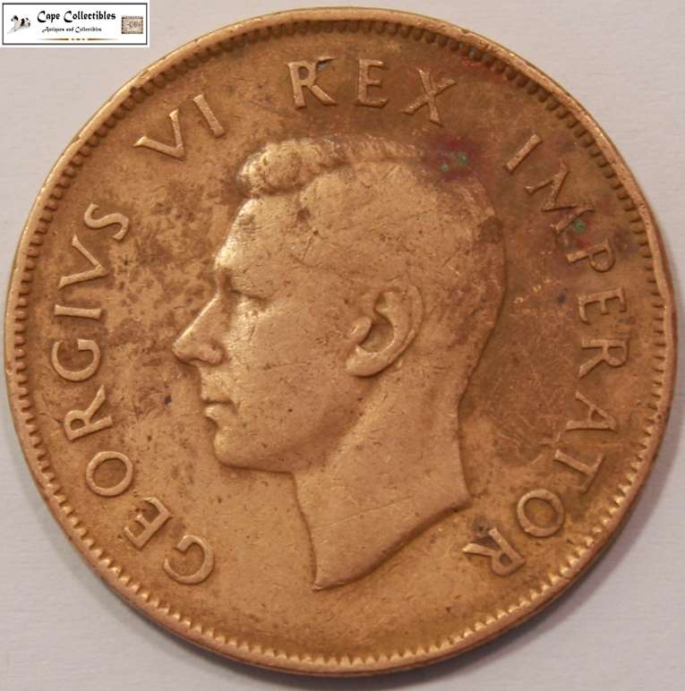 South Africa 1 Penny Coin 1942 Circulated