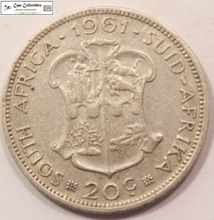 South Africa 20 Cent 1961 Coin Circulated