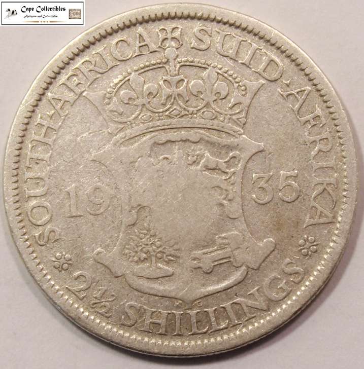 South Africa 2 1/2 Shilling 1935 Coin Circulated