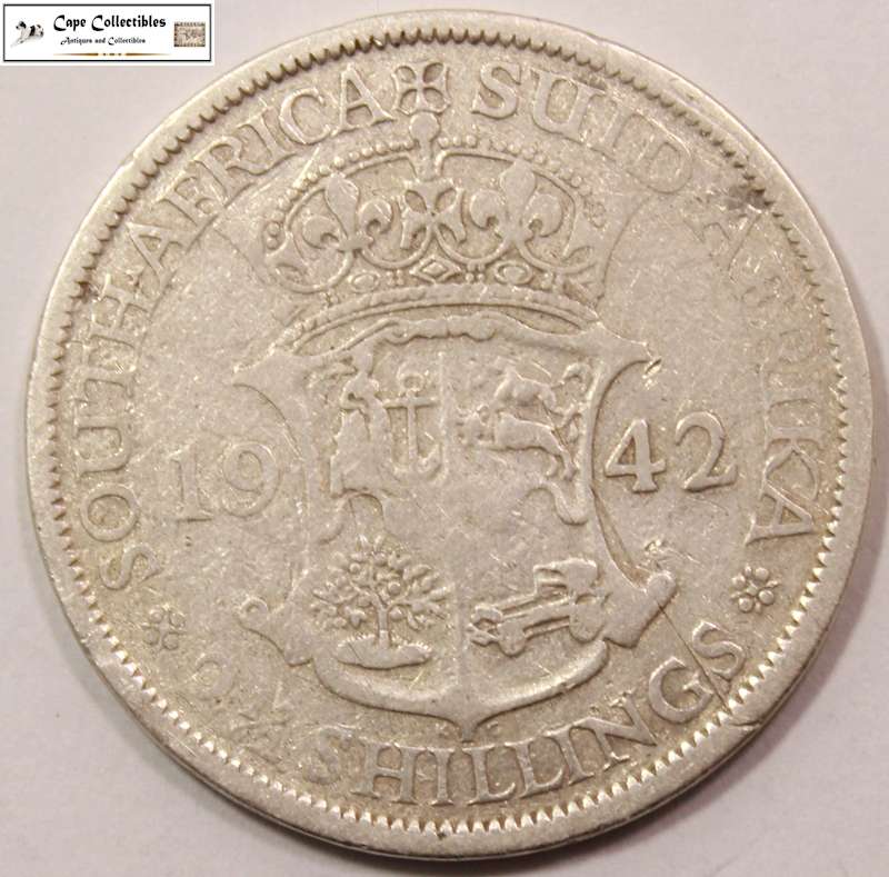 South Africa 2 1/2 Shillings 1942 Coin Circulated