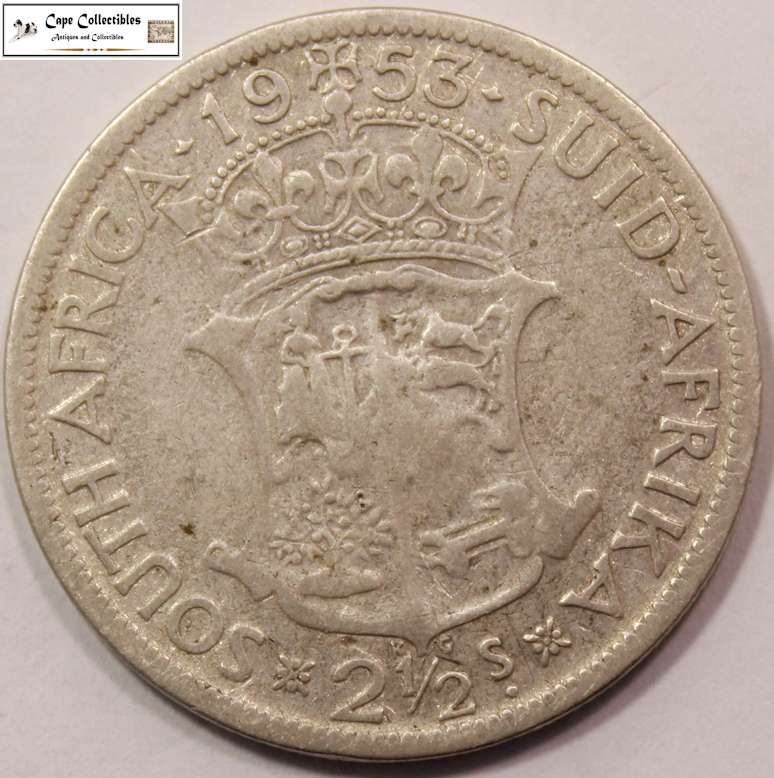 South Africa 2 1/2 Shillings 1953 Circulated.