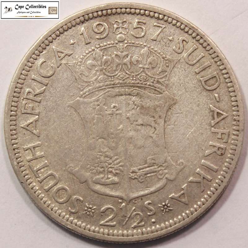 South Africa 2 1/2 Shillings 1957 Circulated