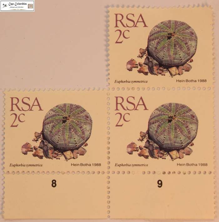 South Africa 2 Cents 1988 Hein Botha Succulents (Three) Stamps (Scott 736)