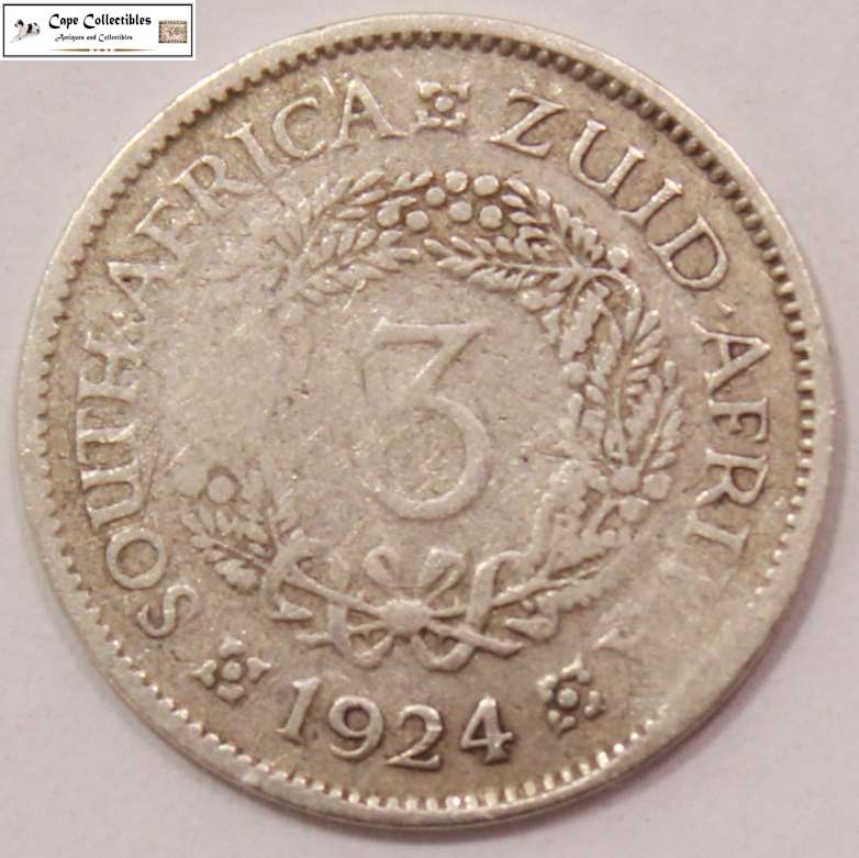 South Africa 3 Pence 1924 Coin Circulated