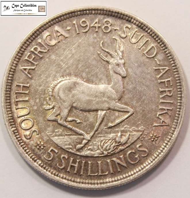 South Africa 5 Shilling 1948 Coin Circulated