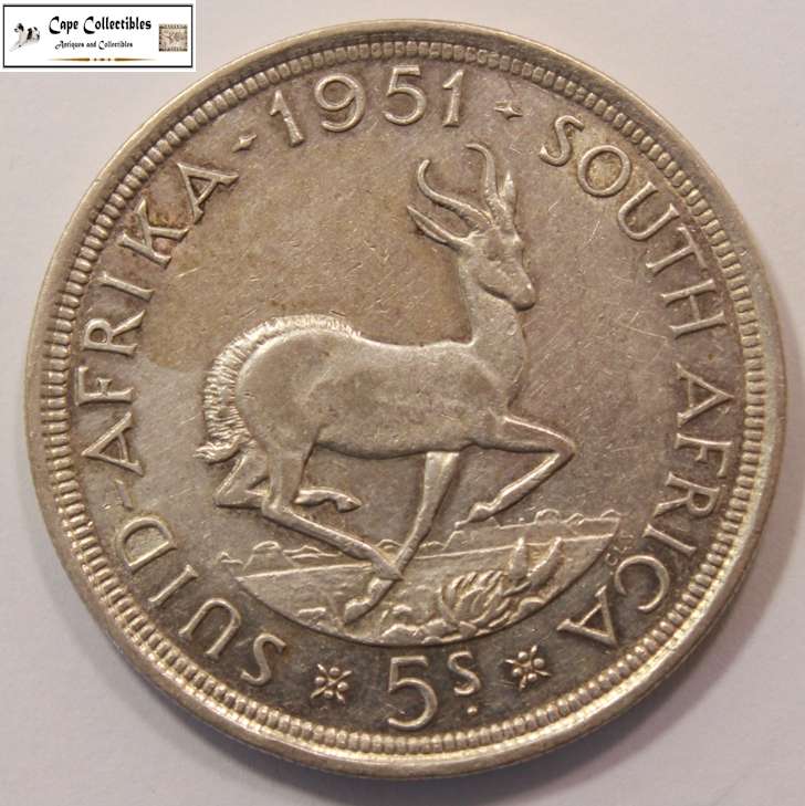 South Africa 5 Shilling 1951 Coin Circulated