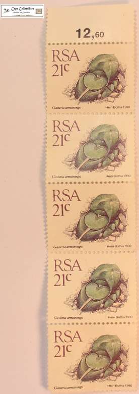 South Africa 21 Cents 1990 Hein Botha Succulents (Five) Stamps (Scott 743)
