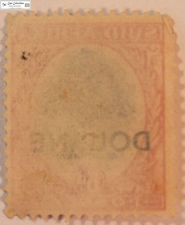 South Africa 6 Pence 1950 Orange Tree Stamp Douane Overstamp (Scott 61)