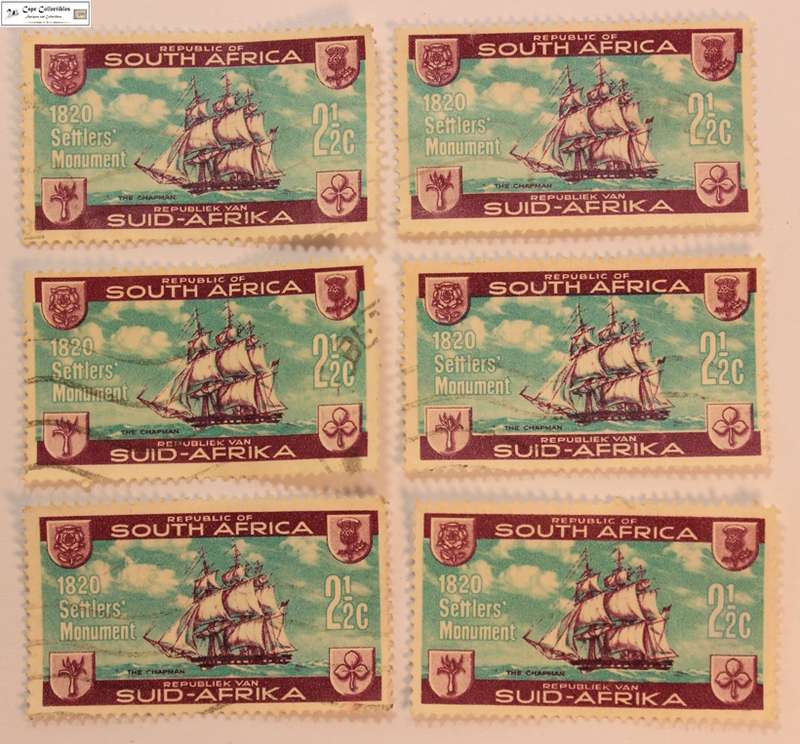 South Africa 2 1/2 Cent 1962 1820 Settlers Monument (Six) Stamps (Scott 282)
