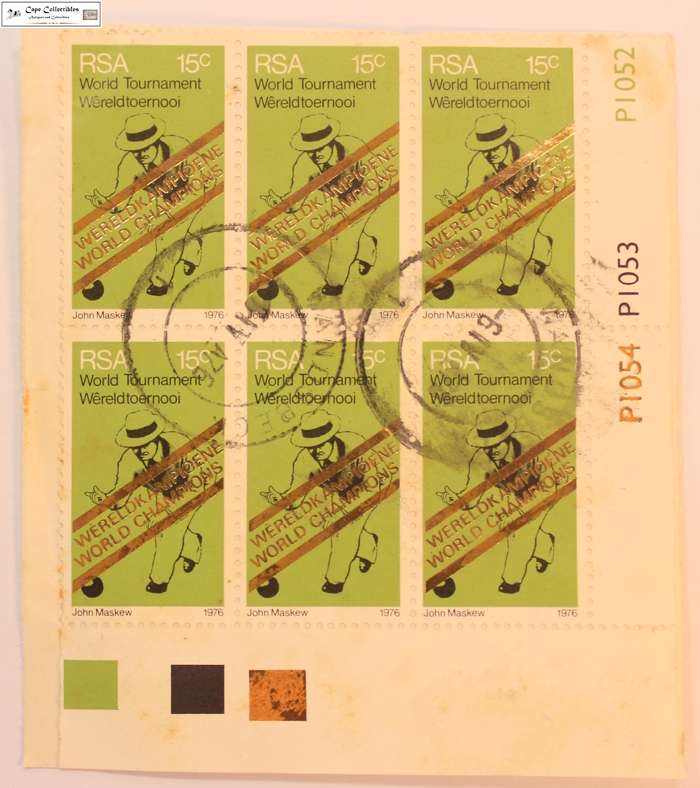 South Africa 6 x 15 Cent 1976 World Bowls Champions (Six) Stamps (Scott 460)