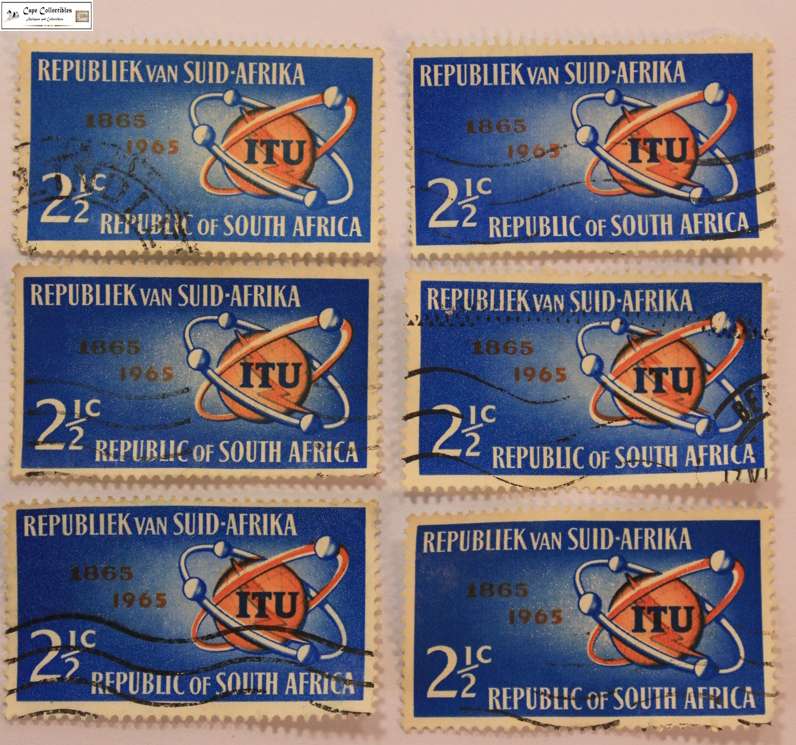 South Africa 2 1/2 Cent 1965 100 Yrs International Telecommunication Union (Six) Stamp (Scott 306)