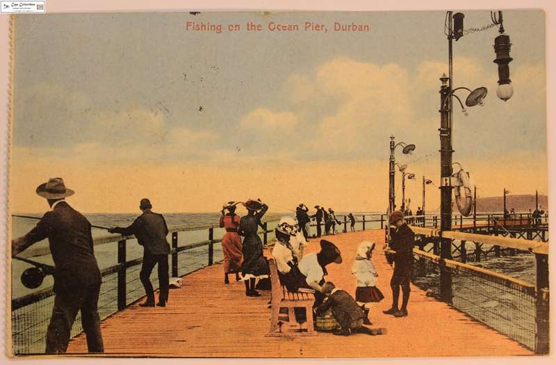 South Africa Ocean Pier Durban Postcard 1 Penny 1913 George V Stamp (Scott 03)