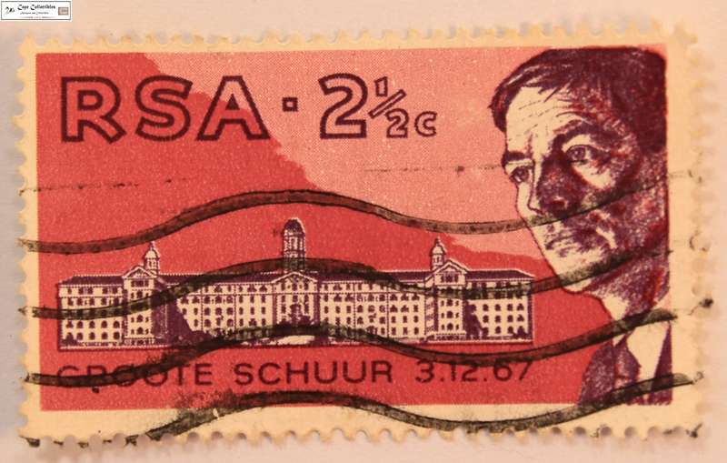 South Africa 2 1/2 Cents 1969 Dr Barnard and Groote Schuur Stamp (Scott 355)