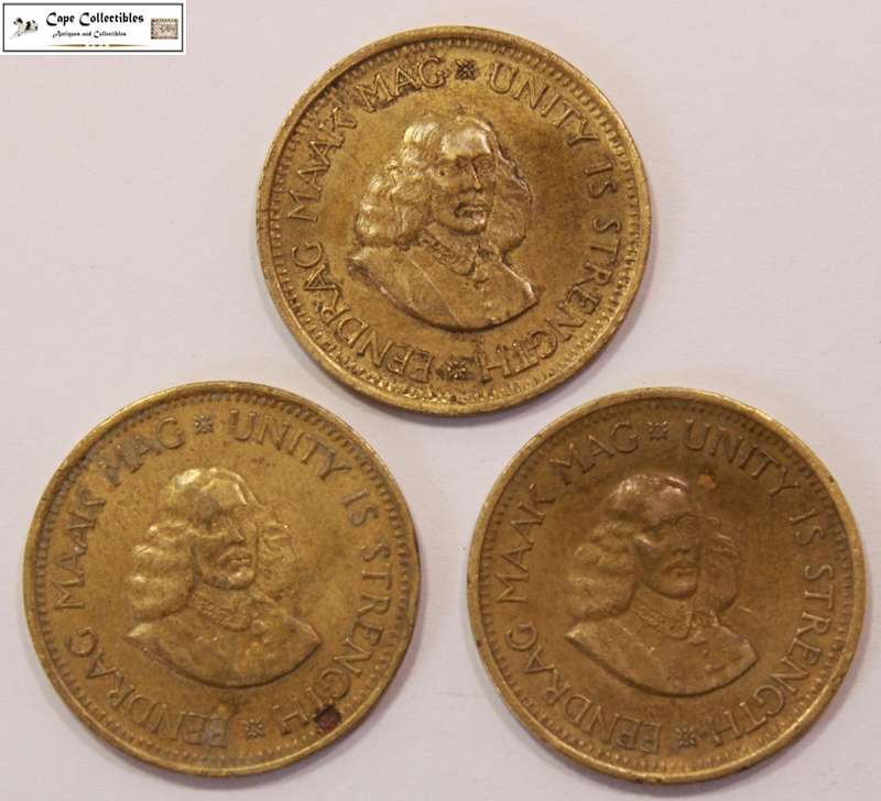 South Africa 1/2 Cent 1962 x 3 (Three Coins) Circulated