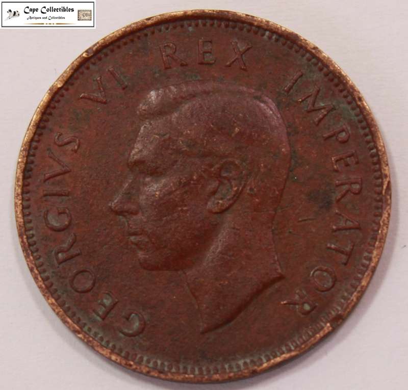 South Africa 1/2 Penny Coin 1945 Half Penny Circulated