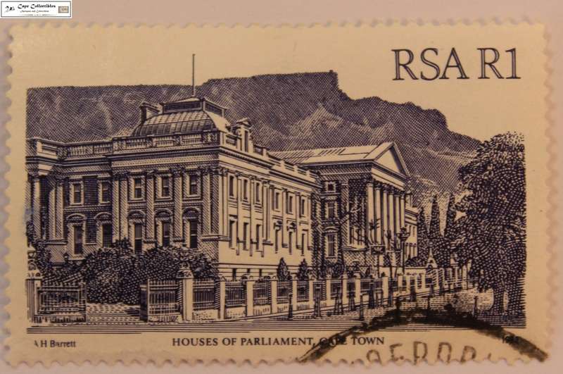 South Africa 1 Rand 1986 Houses Of Parliament Cape Town Stamp (Scott 588)