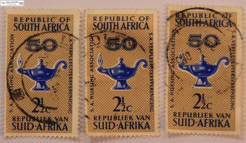 South Africa 3 x 2 1/2 Cents 50 Years SA Nursing Association Anniversary Stamps (Scott 304)
