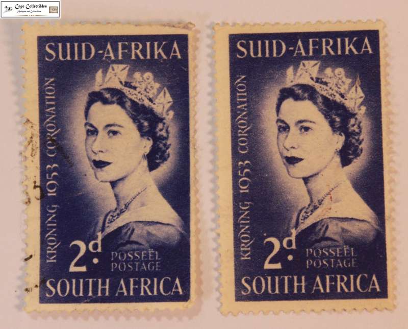 South Africa 2 x  2 Pence 1953 Coronation Queen Elizabeth II Stamp (Scott 192)