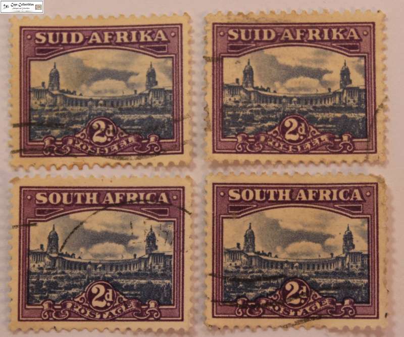 South Africa 4 x 2 Pence 1945 Union Buildings Stamps (Scott 55)