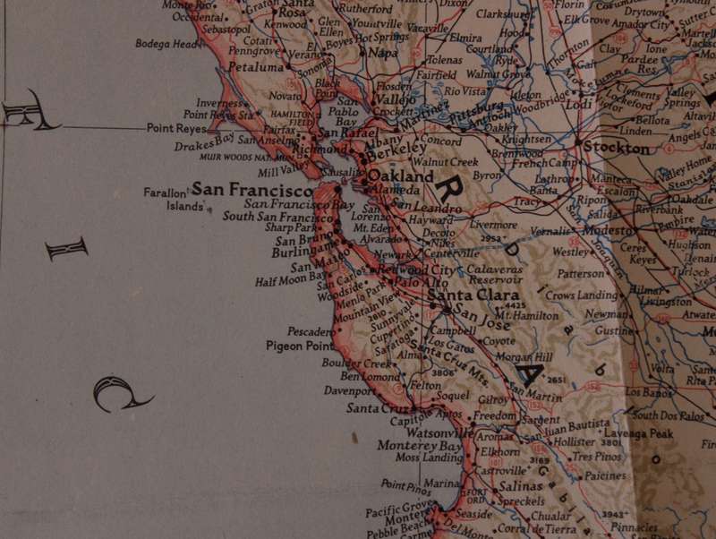 National Geographic Folded Map of The South Western United States December 1948
