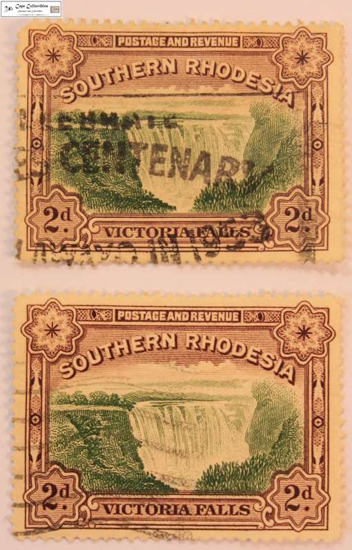 Southern Rhodesia 2 x 2 Pence 1935-41 Victoria Falls Stamp (Scott 37)