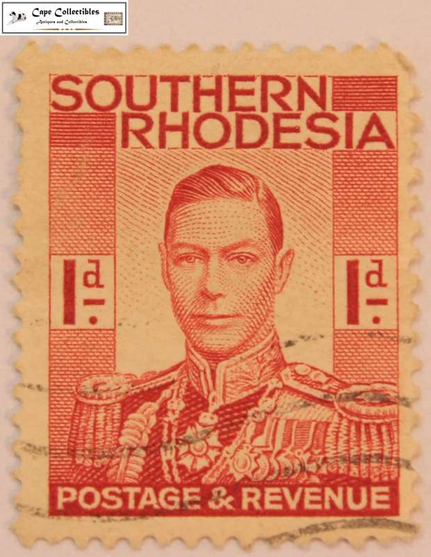 Southern Rhodesia 1 Penny 1937 King George VI Stamp (Scott 43)