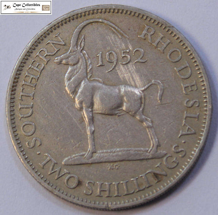 Southern Rhodesia 2 Shillings 1952 Coin Circulated