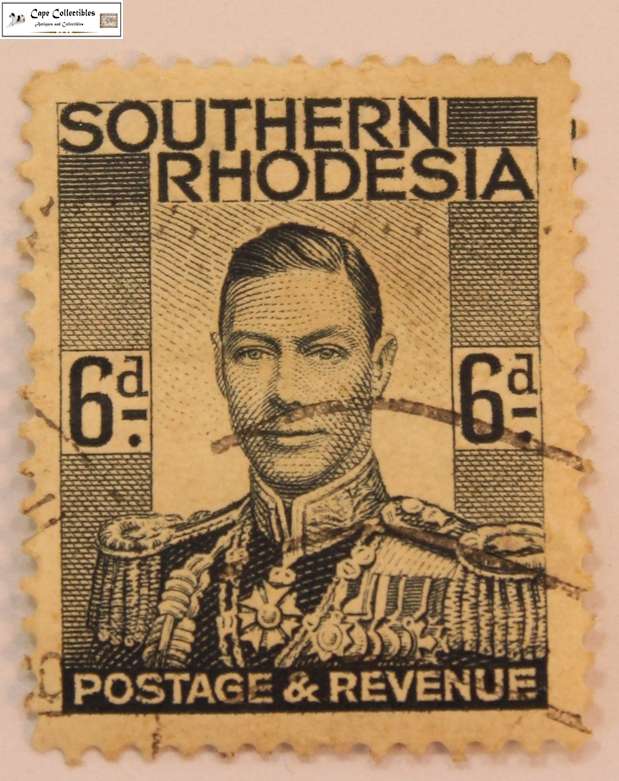 Southern Rhodesia 6 Pence 1937 King George VI Stamp (Scott 46)