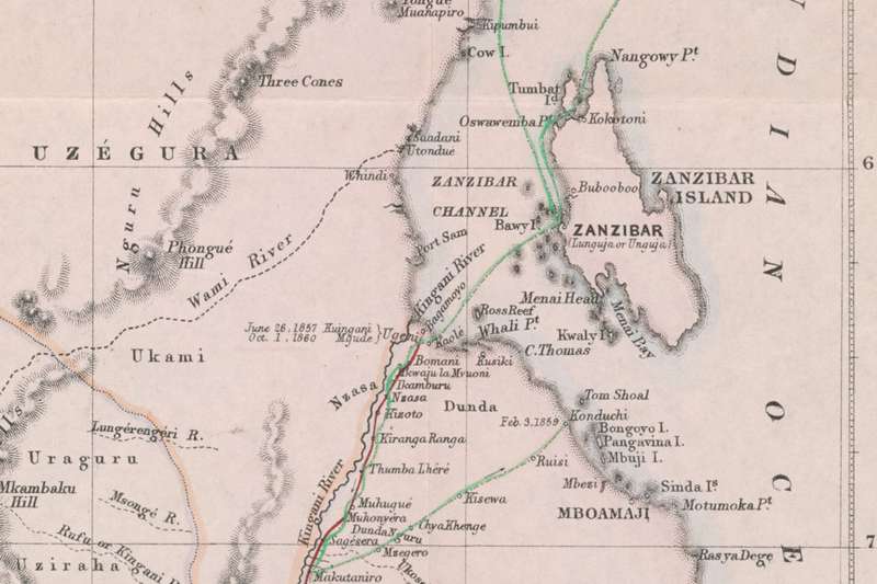 Zanzibar, Great Lakes and The Nile Map by Captain J H Speke 1857-1863 Digital Map Digital Download