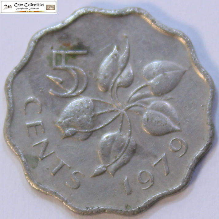 Swaziland 5 Cents 1979 Coin King Sobhuza II Circulated