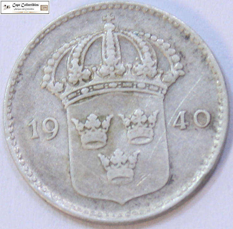 Sweden 10 Ore 1940 Coin Circulated