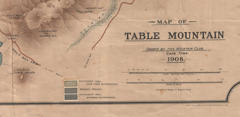 Digital Map Table Mountain 1908 Digital Download
