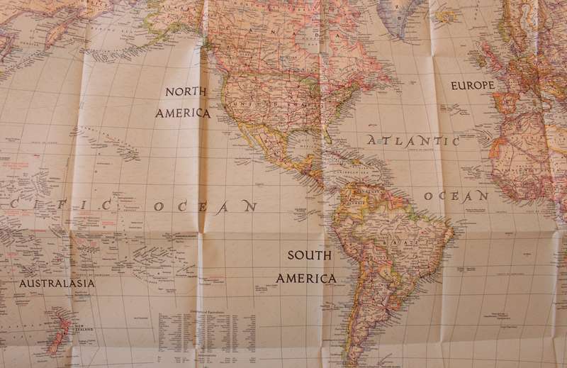 National Geographic Folded Map of The World December 1951