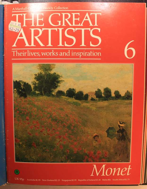 Set of Marshall Cavendish The Great Artists Series Magazines in Hard Cover Binder -Vol 1 of 8 Volume