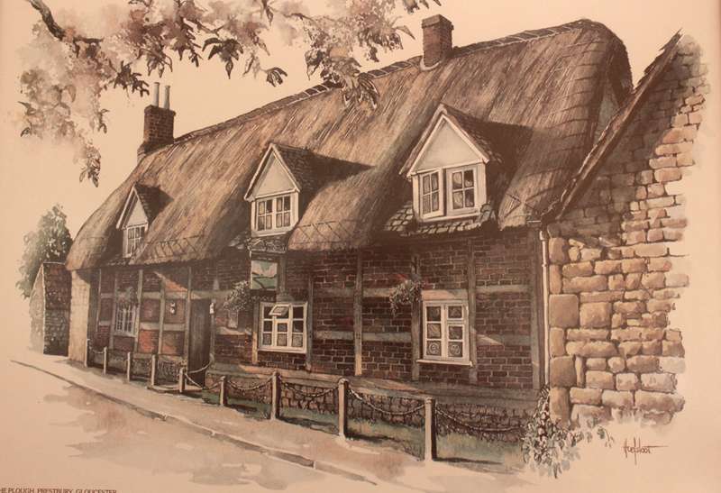 The Plough, Prestbury, Gloucester by Ted Hoefsloot Reproduction Print Framed