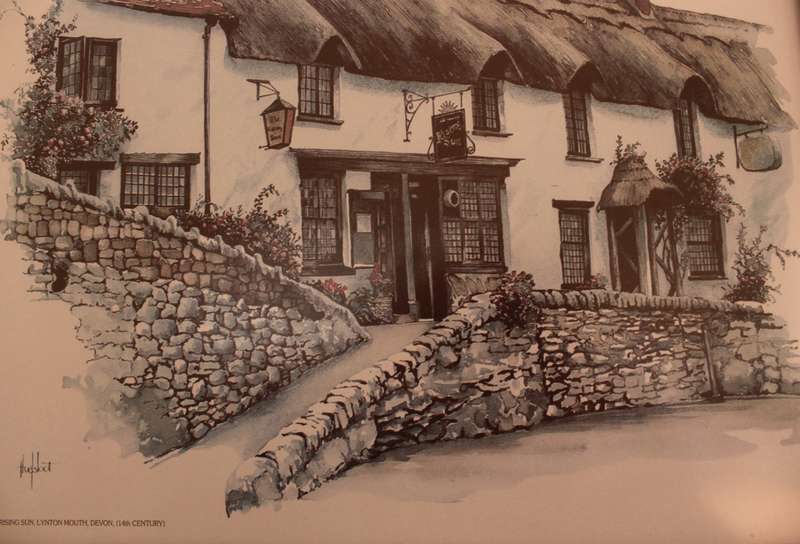 The Rising Sun, Lynton Mouth, Devon (14th Century) Reproduction Print by Ted Hoefsloot Framed