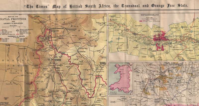 "The Times" Map of British South Africa Transvaal and Orange Free State Digital Map.