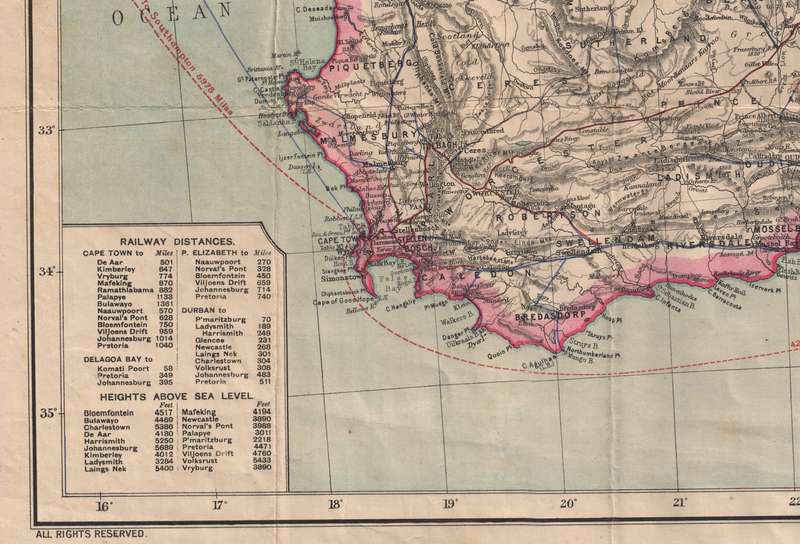 "The Times" Map of British South Africa Transvaal and Orange Free State Digital Map.