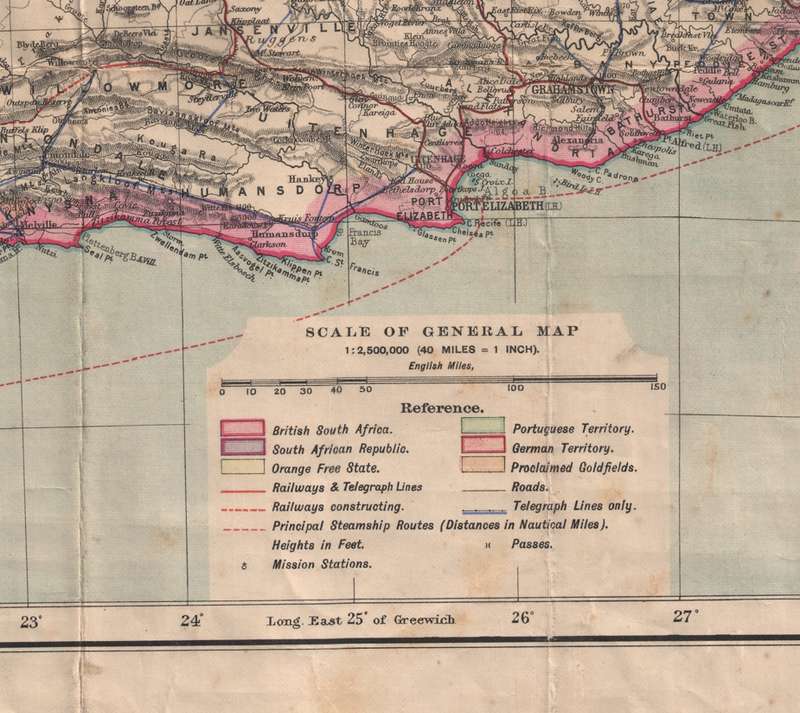 "The Times" Map of British South Africa Transvaal and Orange Free State Digital Map.
